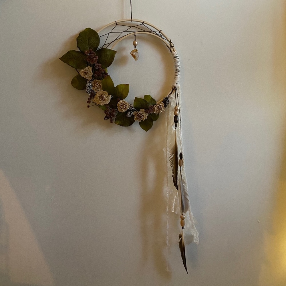 Citrine Healing Crystal Crescent Moon Dreamcatcher